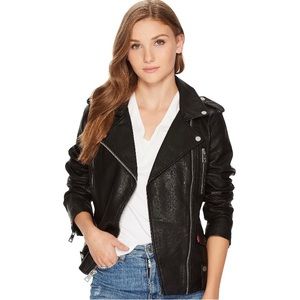 NEW! Women’s Levi’s Assymetrical Faux-Leather Moto Chunky Zip, XL